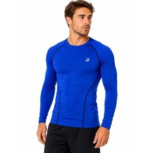 Roadbox Mens Compression Shirt Royal Blue Size M Long Sleeve Athletic Base Layer